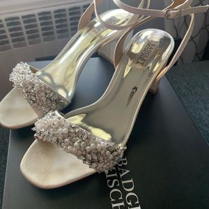 Badgley Mischka Clara Embellished Block Heel Shoe
